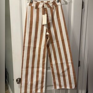 MIOU MUSE Striped Wide-Leg Pants SZ M